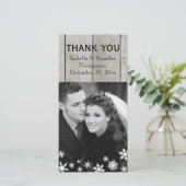 Snowflake Bedankt Card Tijd om Champagne te Drinke (Staand voorkant)