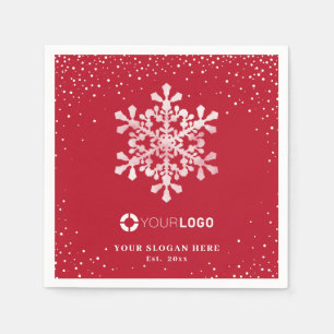 Snowflake bedrijf logo rode kerst servet