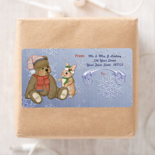 Snowflake Beer en Bunny Shipping Label (Insitu)