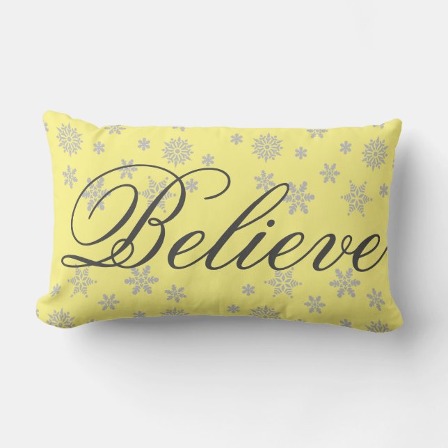 Snowflake Believe Holiday Kussen (Voorkant)