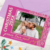 Snowflake Berry Bling 4 Fotojaar Chic Gold Folie Feestdagenkaart