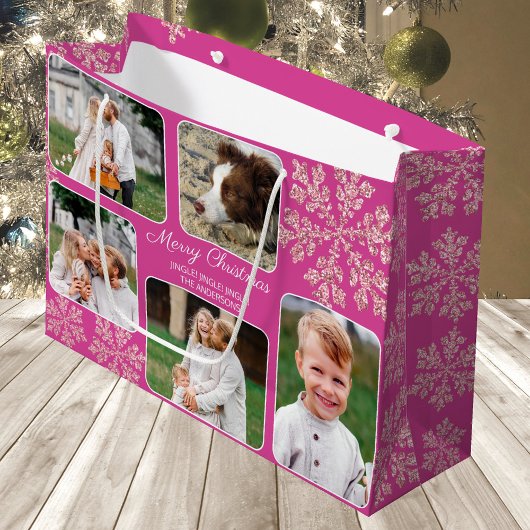 Snowflake Berry Bling 5 Fotocollage Kerstmis Groot Cadeauzakje