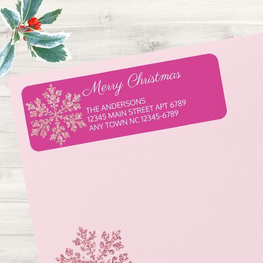 Snowflake Berry Bling Casual kerstfeest Etiket