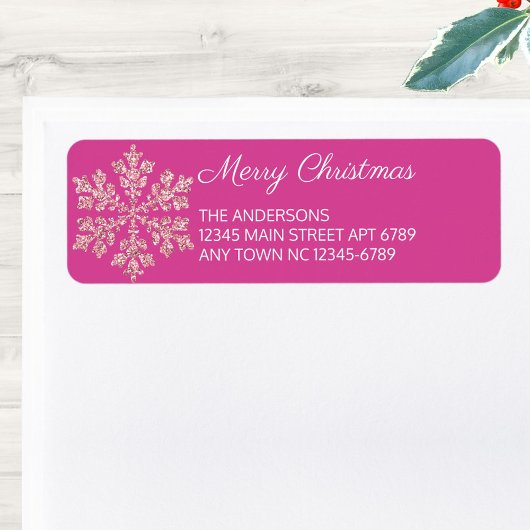 Snowflake Berry Bling Casual kerstfeest Etiket