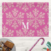 Snowflake Berry Bling Chic Monogram Kerstmis Theedoek
