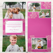 Snowflake Berry Bling Elegant 5 Fotocollage Drieluik Wenskaart