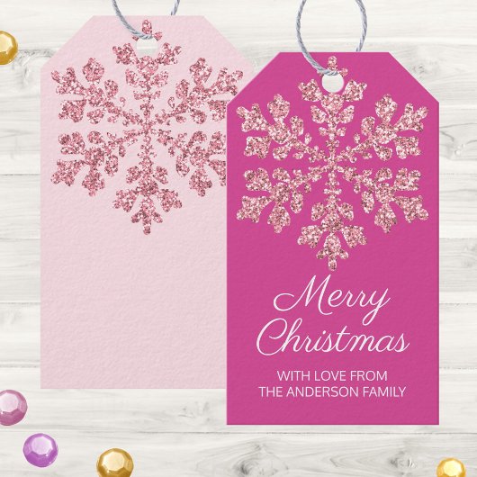 Snowflake Berry Bling Mooie kleurrijke kerst Cadeaulabel