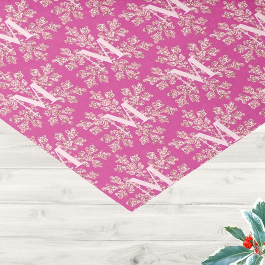 Snowflake Berry Bling Rustic Pattern Monogram Tissuepapier