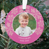 Snowflake Berry Bling Schattige 2 Foto Kerst Ornament