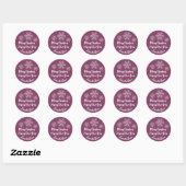 Snowflake Berry roze Ronde Sticker (Vel)
