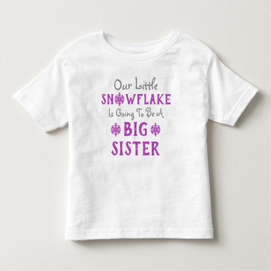 Snowflake Big Sister Toddler T-shirt (Voorkant)
