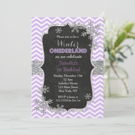 Snowflake Birthday-uitnodigingen Kaart (Staand voorkant)