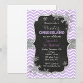 Snowflake Birthday-uitnodigingen Kaart (Voorkant / Achterkant)