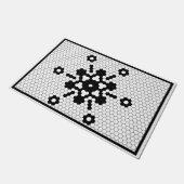 Snowflake Black and White Tegel Deurmat (Schuin)