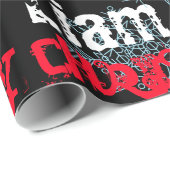 Snowflake Black Gift Wrap Naam wijzigen Rood, wit Cadeaupapier (Rol Hoek)