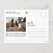 Snowflake Black-kersttijdserie Foto Feestdagenkaart (Achterkant)