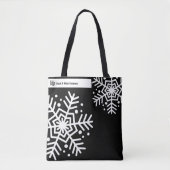 Snowflake Black & White Bedrijfsnaam Website Tote Bag (Voorkant)