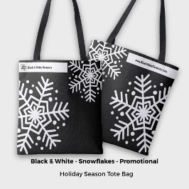 Snowflake Black & White Bedrijfsnaam Website Tote Bag