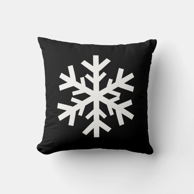 Snowflake Black White-kerstthema Sierkussen (Voorkant)