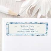 Snowflake blauw en wit Waterverf retouradres Etiket (Insitu)
