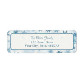 Snowflake blauw en wit Waterverf retouradres Etiket (Voorkant)