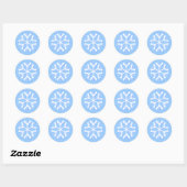 Snowflake, blauw ronde sticker (Vel)