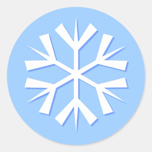 Snowflake, blauw ronde sticker (Voorkant)