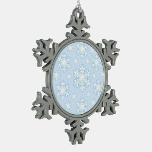 Snowflake (blauw) tin sneeuwvlok ornament