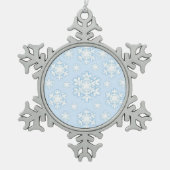 Snowflake (blauw) tin sneeuwvlok ornament (Voorkant)