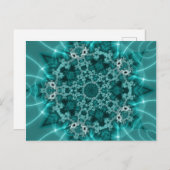 Snowflake | Blauwe en witte fractale kunst Briefkaart (Voorkant / Achterkant)