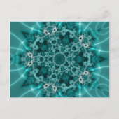 Snowflake | Blauwe en witte fractale kunst Briefkaart (Voorkant)