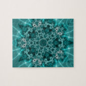 Snowflake | Blauwe en witte fractale kunst Legpuzzel (Horizontaal)