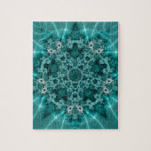 Snowflake | Blauwe en witte fractale kunst Legpuzzel (Verticaal)