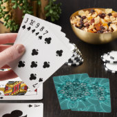 Snowflake | Blauwe en witte fractale kunst Pokerkaarten (Insitu)
