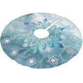 Snowflake Blauwgroen blauwe boomrok Kerstboom Rok (Gekanteld)