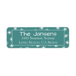 Snowflake Blauwgroen Return Address Label