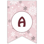 Snowflake Bleek Roze Happy Birthday Vlaggetjes (Derde vlag)