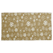 Snowflake Blizzard met Golden Background Kussensloop (Voorkant-Rechts)