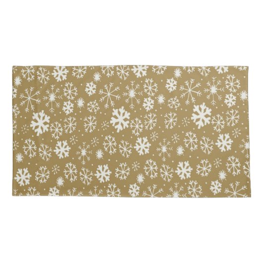 Snowflake Blizzard met Golden Background Kussensloop (Achterkant-Links)