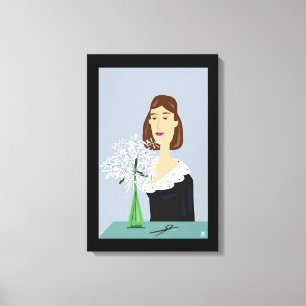 Snowflake bloemen canvas afdruk