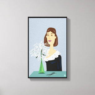 Snowflake bloemen canvas afdruk