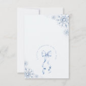 Snowflake Blue Bow Baby shower Bedankkaart (Achterkant)