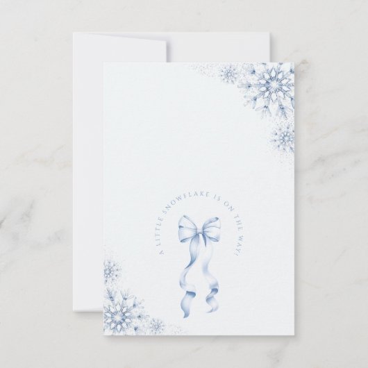 Snowflake Blue Bow Baby shower Bedankkaart (Achterkant)