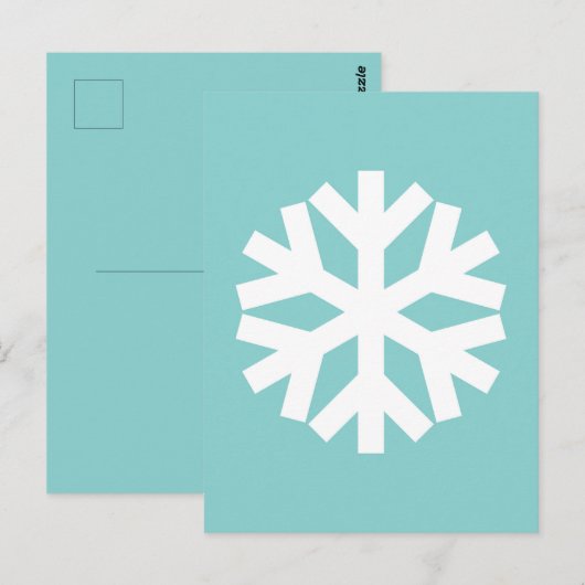 Snowflake blue briefkaart (Voorkant / Achterkant)