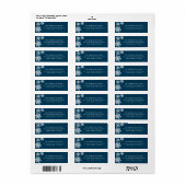 Snowflake Blue Christmas Holiday Return Address Etiket (Full Sheet)