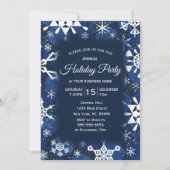 Snowflake Blue Corporate Holiday Party Kaart (Voorkant)