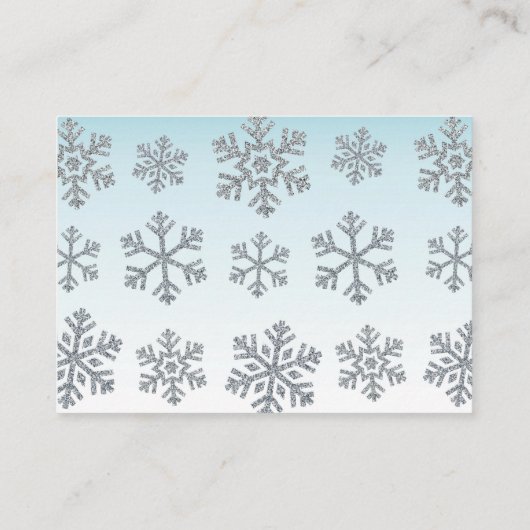 Snowflake Blue en Silver raden hoeveel schoenenspe Plaatskaartje (Achterkant)