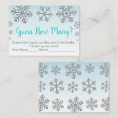 Snowflake Blue en Silver raden hoeveel schoenenspe Plaatskaartje (Voorkant / Achterkant)