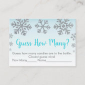 Snowflake Blue en Silver raden hoeveel schoenenspe Plaatskaartje (Voorkant)