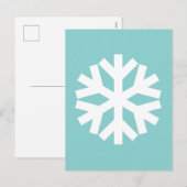 Snowflake blue feestdagenkaart (Voorkant / Achterkant)